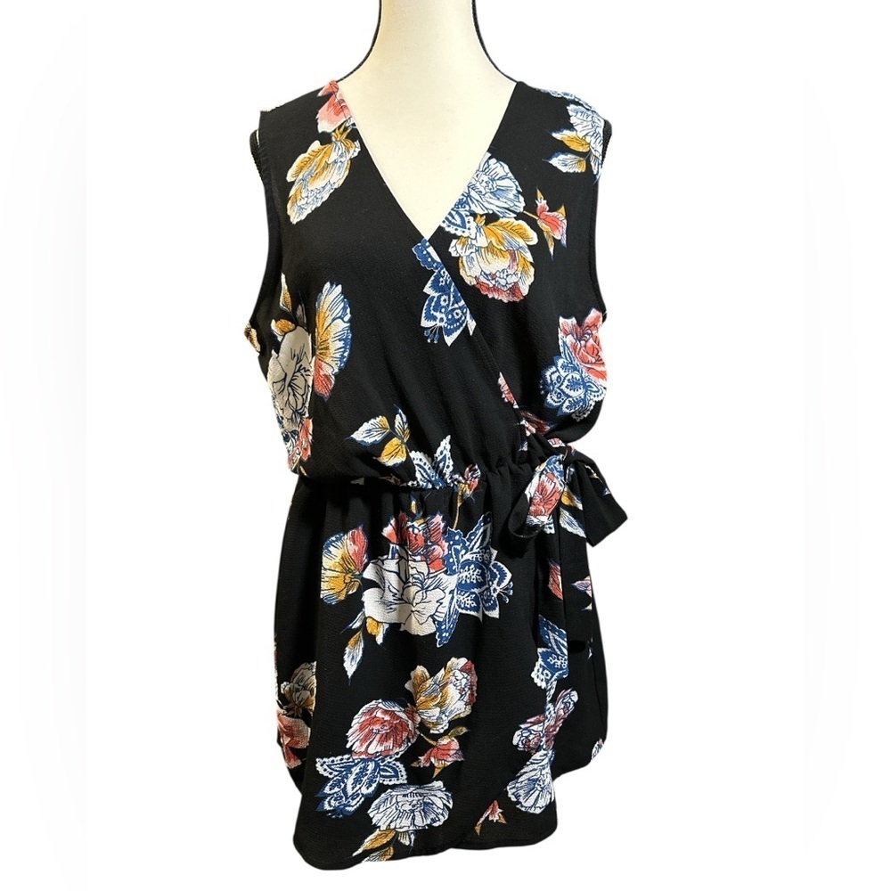 Scobe Floral Romper with Wrap Skirt